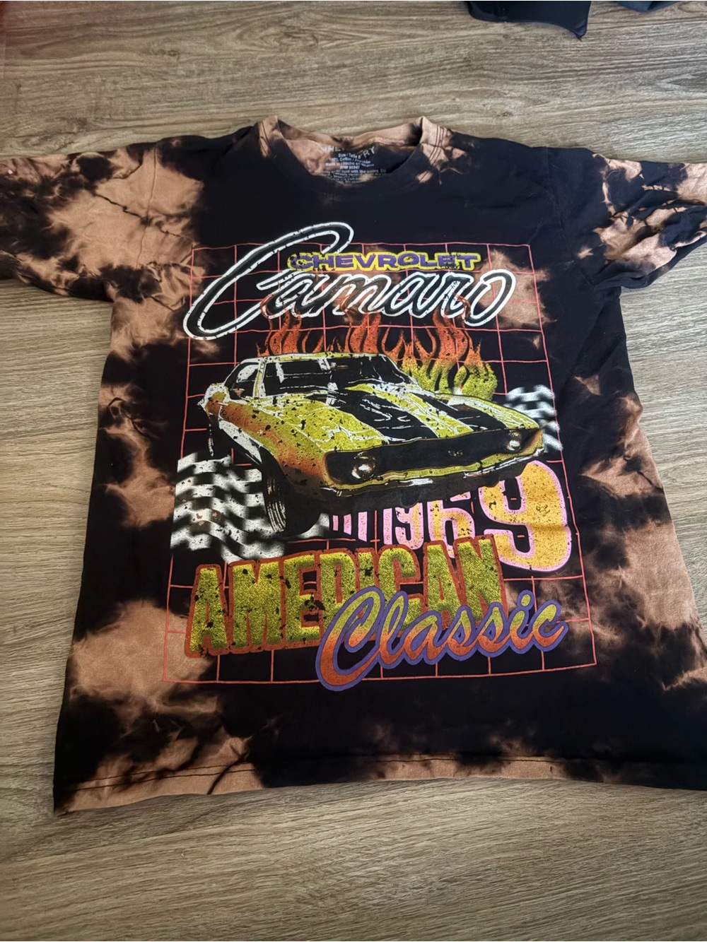 Chevrolet Camaro Graphic Tee - Black & Brown Tie-Dye